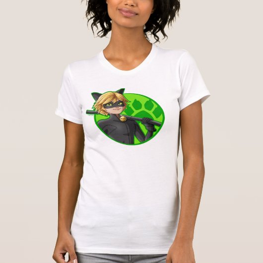 T-shirt Insigne vert Cat Noir (Devant)
