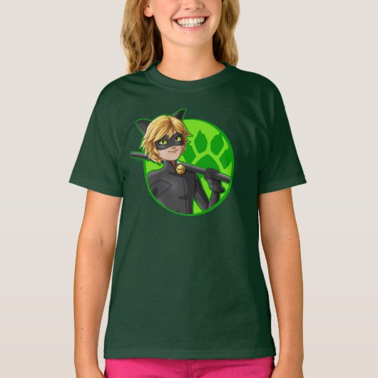T-shirt Insigne vert Cat Noir (Devant)