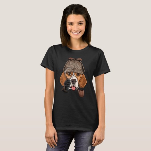 T-shirt Inspecteur Beagle Spy Enquêteur Chien Beagle Chien (Devant entier)