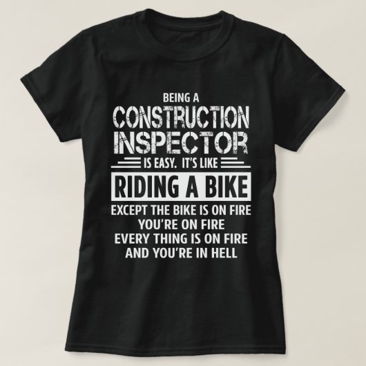 T-shirt Inspecteur de la construction (Design devant)