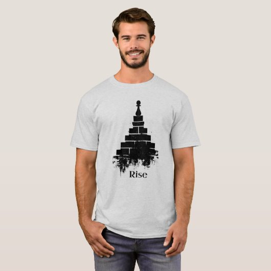T-Shirt Inspirant Rise Chess Pawn (Devant entier)