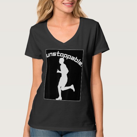 T-shirt Inspirational Graphic for Runners Unstoppable Work (Devant)