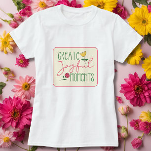 T-Shirt Inspirationnel Fleurs Jaune et Rose Modern