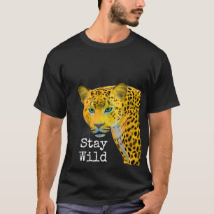 T-shirt Inspiré Leopard Reste sauvage Noir