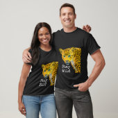 T-shirt Inspiré Leopard Reste sauvage Noir (Unisexe)
