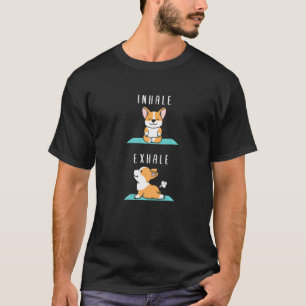 T-shirt Inspirer Expirer Namaste Yoga Corgi Chien Méditati