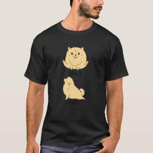 T-shirt Inspirer Expirer Yoga de chien Pomeranian