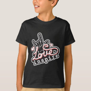 T-shirt inspirer l'amour ASL ILY Hand Sign Language Deaf A