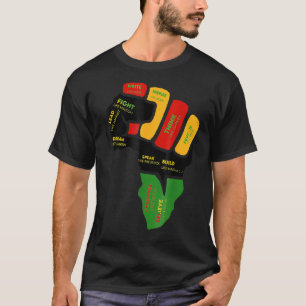 T-shirt Inspirer les leaders noirs Poing de puissance main