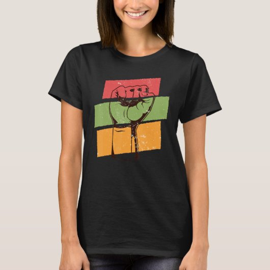T-shirt Inspiring Black Leaders Power Fist Hand Black Hist (Devant)