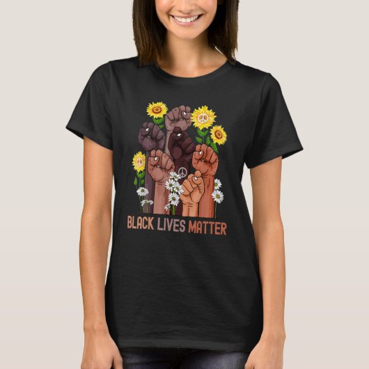 T-shirt Inspiring Black Leaders Power Fist Hand Black Hist (Devant)