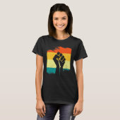 T-shirt Inspiring Black Leaders Power Fist Hand Black Hist (Devant entier)