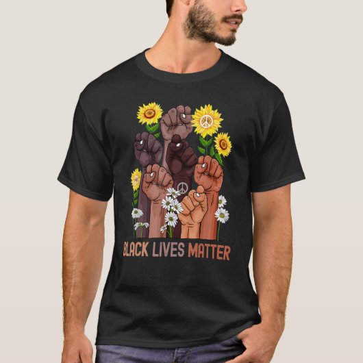 T-shirt Inspiring Black Leaders Power Fist Hand Black Hist (Devant)