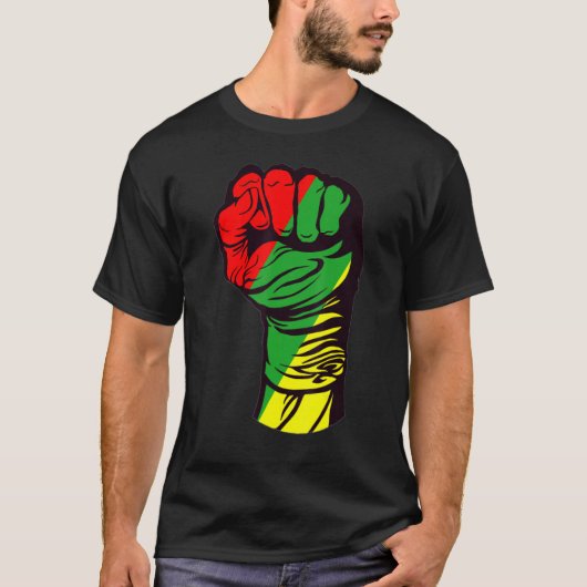 T-shirt Inspiring Black Leaders Power Fist Hand Black Hist (Devant)