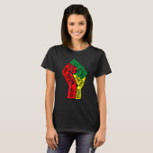 T-shirt Inspiring Black Leaders Power Fist Hand Black Hist (Devant entier)