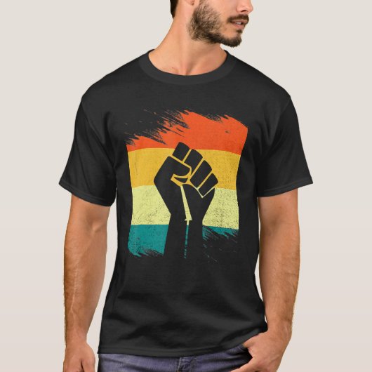 T-shirt Inspiring Black Leaders Power Fist Hand Black Hist (Devant)