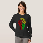 T-shirt Inspiring Black Leaders Power Fist Hand Black Hist (Devant entier)