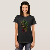 T-shirt Inspiring Black Leaders Power Fist Hand Black Hist (Devant entier)