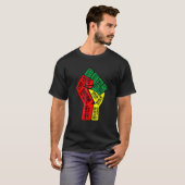 T-shirt Inspiring Black Leaders Power Fist Hand Black Hist (Devant entier)