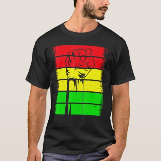 T-shirt Inspiring Black Leaders Power Fist Hand Black Hist (Devant)