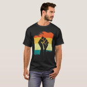 T-shirt Inspiring Black Leaders Power Fist Hand Black Hist (Devant entier)