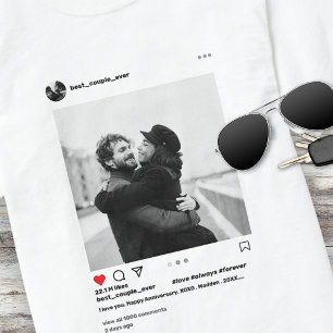 T-shirt Instagram moderne Couples Photo Best Couple Jamais