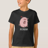 T-shirt Instaham Funny Médias sociaux Pig Pun Dark BG (Devant)
