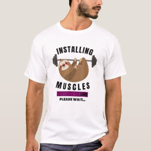 T-shirt Installer les muscles paresseux de levage de poids