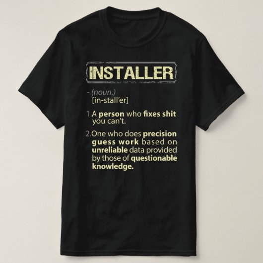 T-shirt Installer une définition américaine réelle (Design devant)