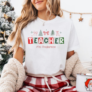 T-shirt Institutrice Coquette de Noël