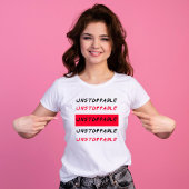 T-shirt Instoppable : Citation inspirante grunge rouge et 