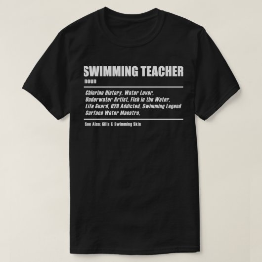 T-shirt Instructeur de natation Définition Eau (Design devant)