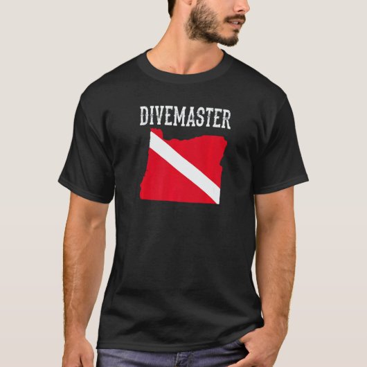 T-shirt Instructeur de plongée Oregon Divemaster Drapeau d (Devant)