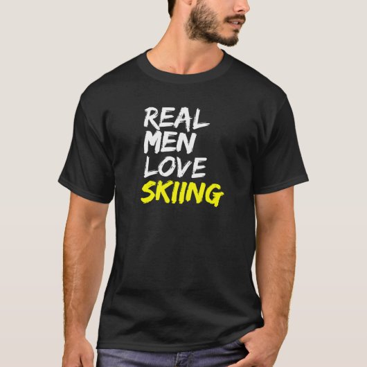 T-shirt Instructeur De Ski Dit Les Véritables Hommes Aimen (Devant)