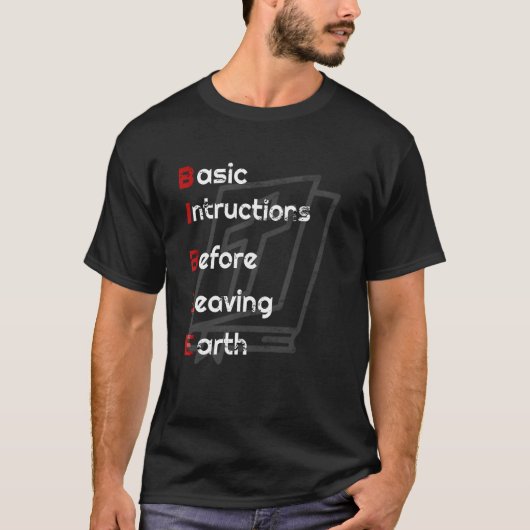 T-shirt Instructions de base de la BIBLIOTHÈQUE avant de q (Devant)