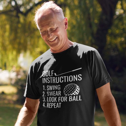 T-shirt Instructions de golf