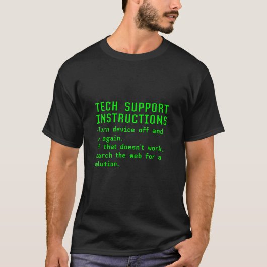 T-shirt Instructions de support technique amusantes Inform (Devant)