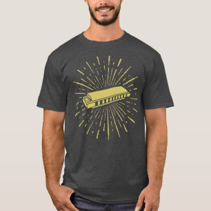 T-shirt Instrument Cool Retro Vintage Harmonica