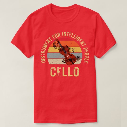 T-shirt Instrument de cello pour personne intelligente (Design devant)