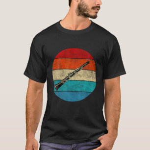 T-shirt Instrument de musique Clarinet Vintage Retro Sunse