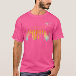 T-shirt Instrument de musique coloré pianiste clavier musi