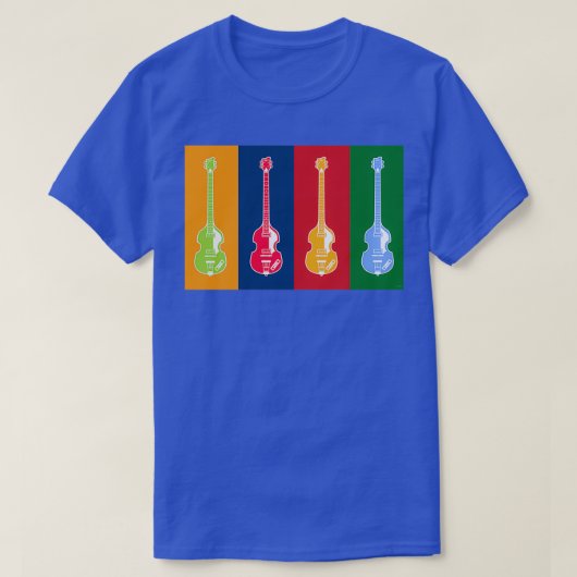 T-SHIRT INSTRUMENTS MUSICAUX SILHOUETTES HOFNER BASES (Design devant)