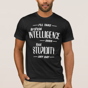 T-shirt Intelligence artificielle au-dessus de la vraie