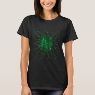 T-shirt Intelligence Artificielle Green Ai Lettres Electro