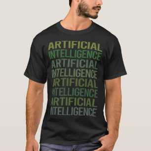 T-shirt Intelligence Artificielle Texte Vert AI