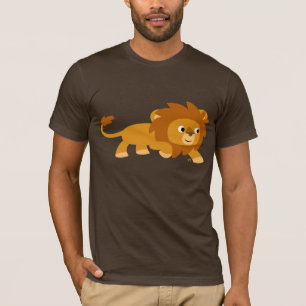 T-shirt intelligent de lion de bande dessinée