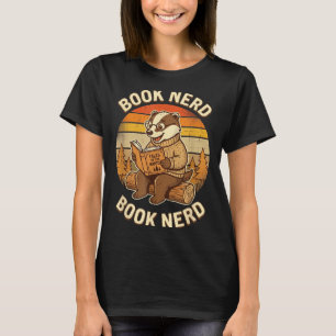T-shirt Intello de livre drôle lisant blaireau rétro conce
