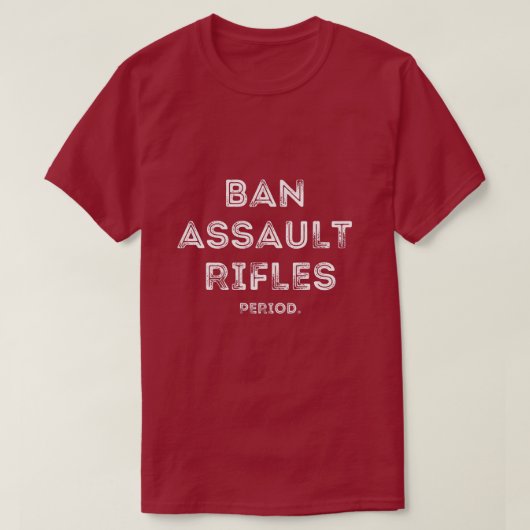 T-shirt Interdire la typographie des fusils d'assaut (Design devant)