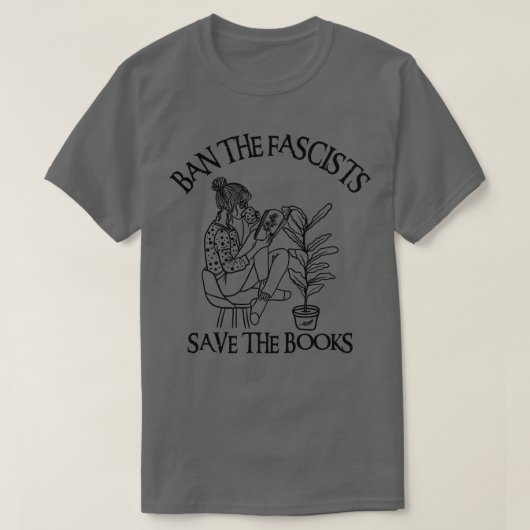 T-shirt Interdire Les Fascistes Sauver Les Livres 9 (Design devant)