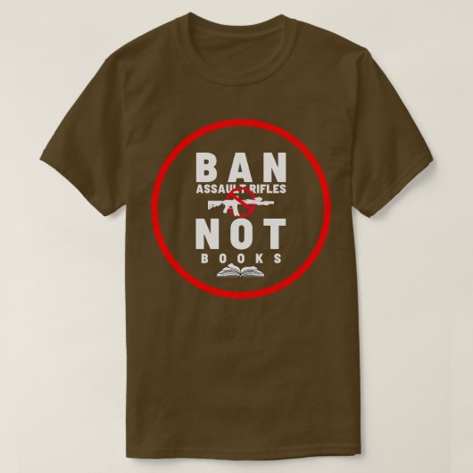 T-shirt Interdire les fusils d'assaut et non les livres 25 (Design devant)